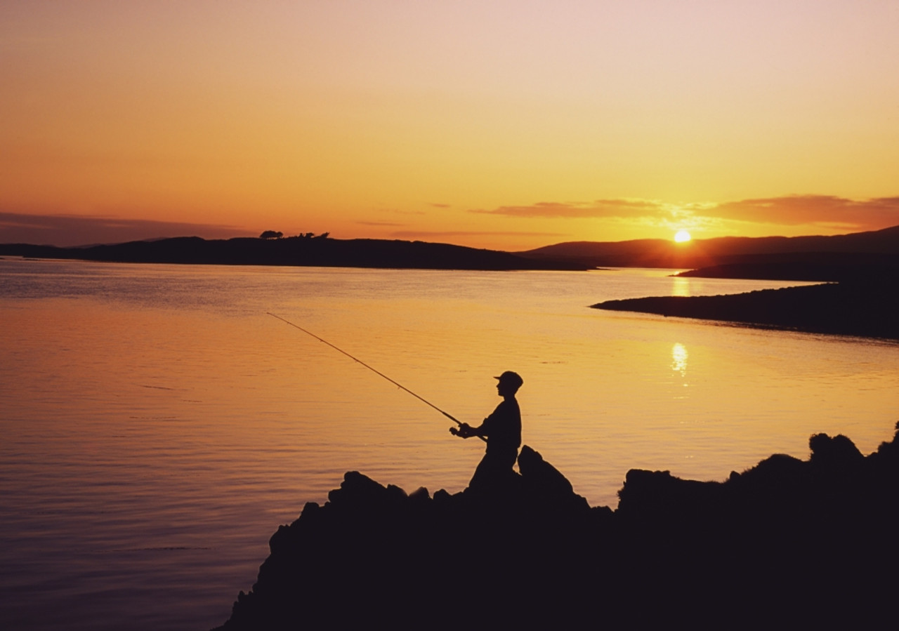 Fishing At Sunset, Roaring Water Bay, Co Cork, Ireland PosterPrint