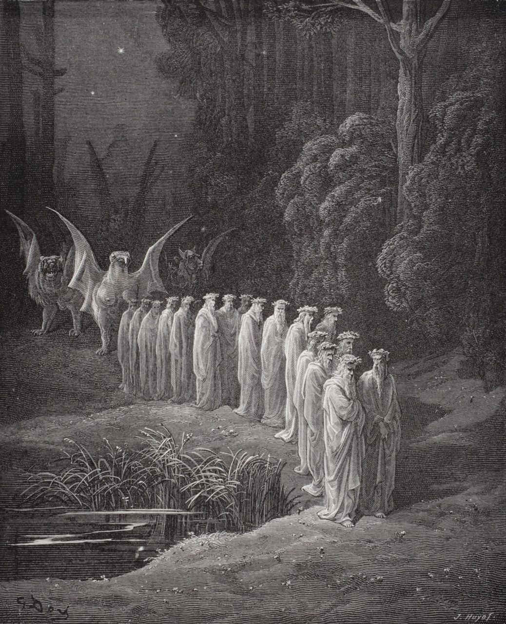 Illustration For Purgatorio By Dante Alighieri Canto Xxix Lines 80 To 82 By Gustave Dore 1832 1883 French Artist And Illustrator PosterPrint Item