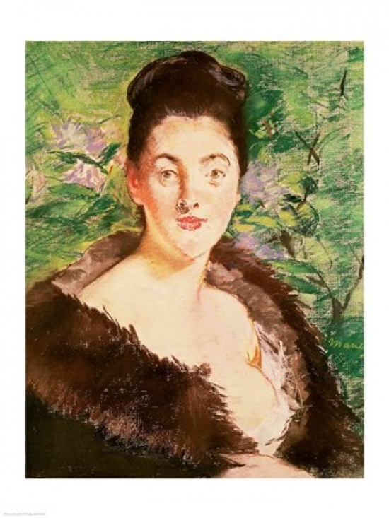 Woman in a fur coat Poster Print by Edouard Manet Item