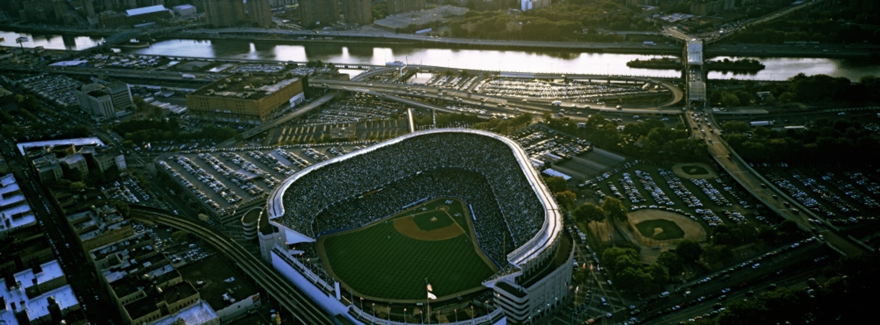 Yankee Stadium aerial view during the day, New York, USA Stock