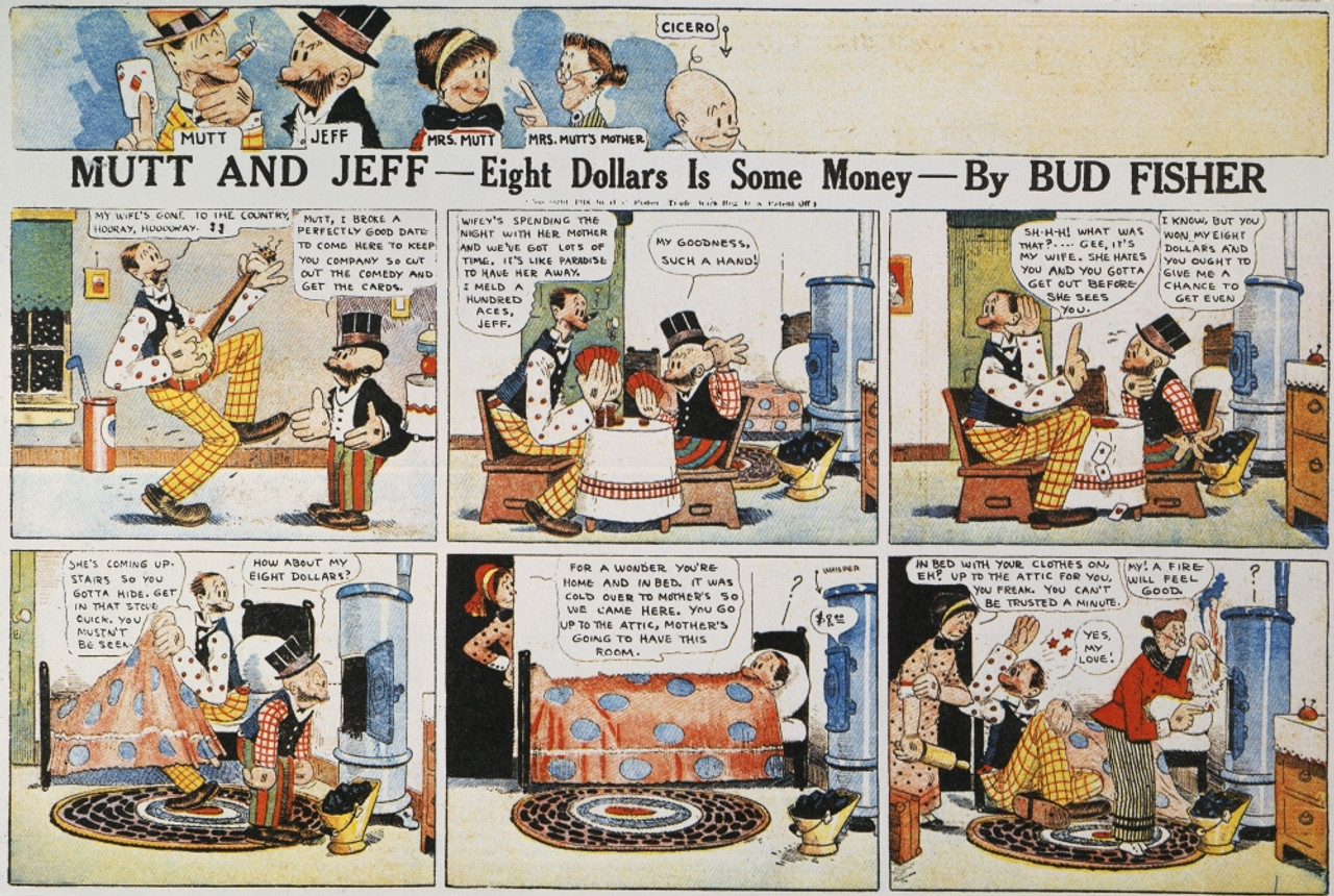 Comic: Mutt & Jeff, 1918. /Npanels From A 'Mutt & Jeff' Comic Strip By H.C.  'Bud' Fisher, 1918. Poster Print by Granger Collection - Item #