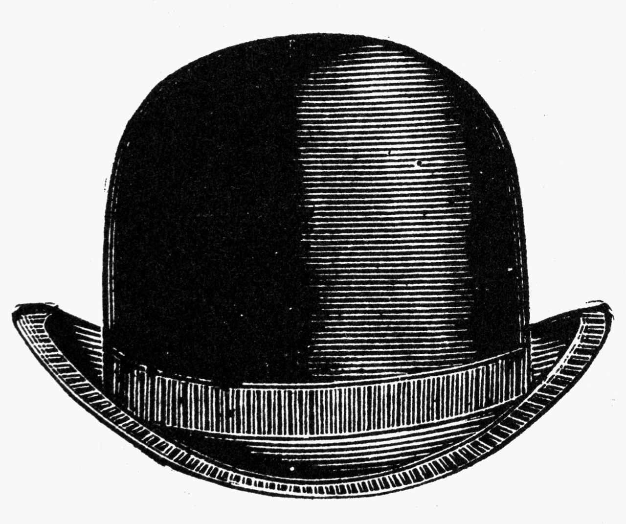 Men'S Hat, 1895. /Nmen'S Black Stiff Felt Bowler Hat. Wood