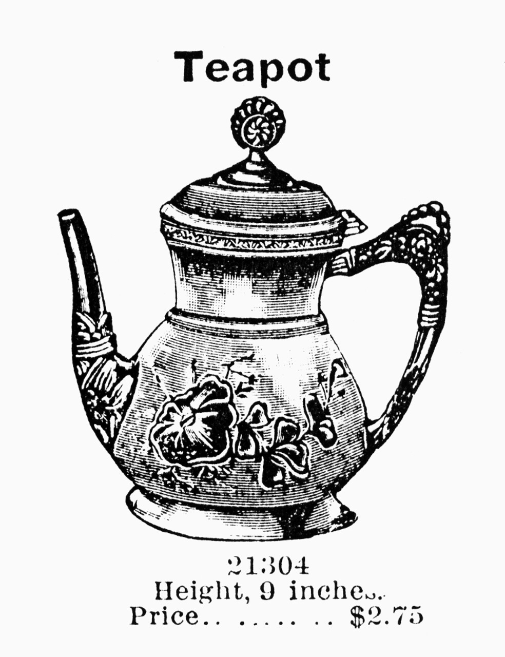 Tea Pot, 1895. /Nsilver Plated Teapot. American Catalogue Advertisement