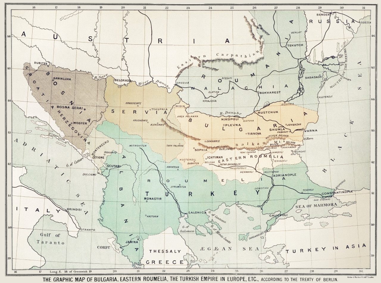 Balkan Map, 1885. /Nan 1885 Map Of South-East Europe (Not Including ...