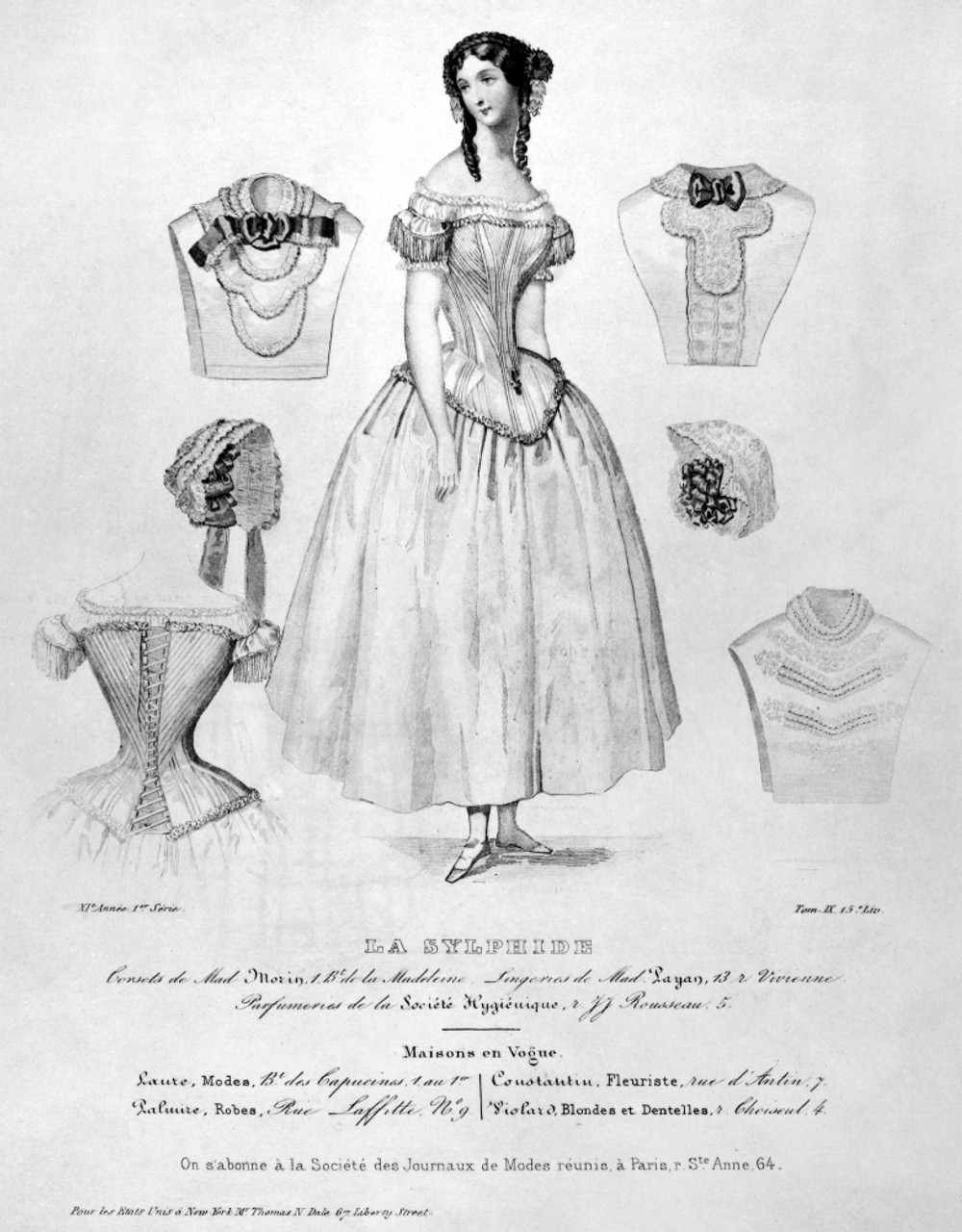 Fashion: Corset, C1850. /Nadvertisement For Corsets And Undergarments As  Worn By Performers In The Ballet 'La Sylphide.' Steel Engraving, French,  C1850. Poster Print by Granger Collection - Item # VARGRC0125936 -  Posterazzi