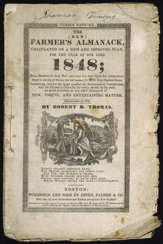 Farmer'S Almanack, 1848. /Nfront Cover Of 'The (Old) Farmer'S Almanack' For  The Year 1848. Poster Print by Granger Collection - Item # VARGRC0051316 -  Posterazzi