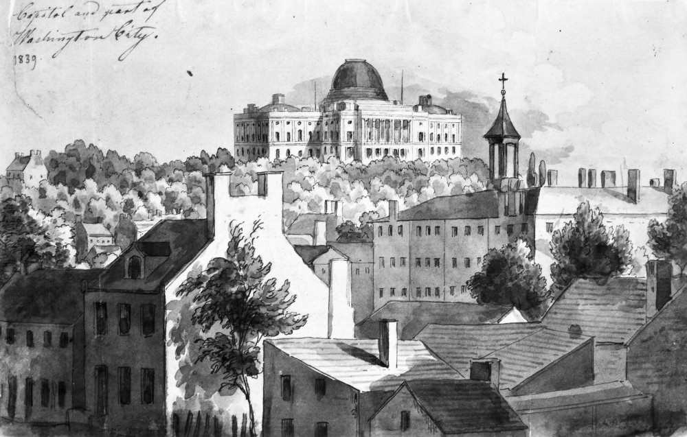 U.S. Capitol, 1839. /Na View Of The United States Capitol And Part Of The City Of Washington, D.C. Watercolor, 1839, By August K_Llner. Poster Print by Granger Collection - Item # VARGRC0060558 - Posterazzi