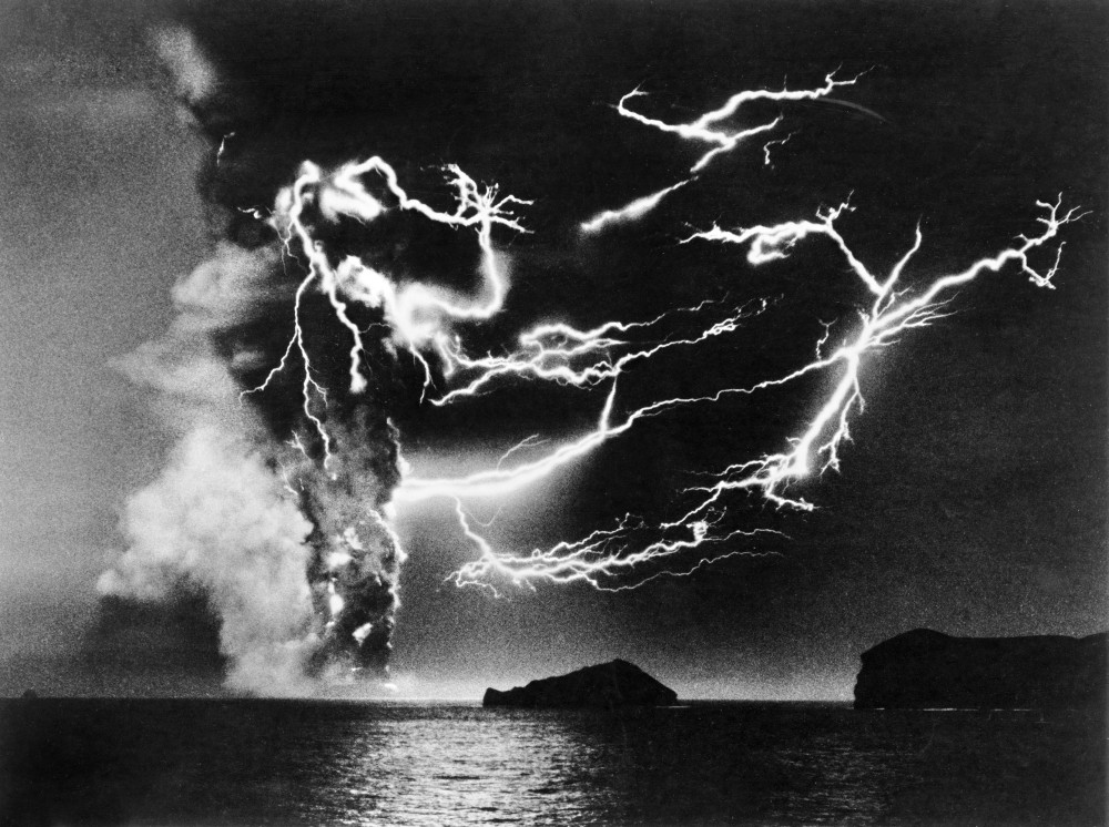 Volcanic Lightning, 1963. /Nlightning In The Clouds Above The