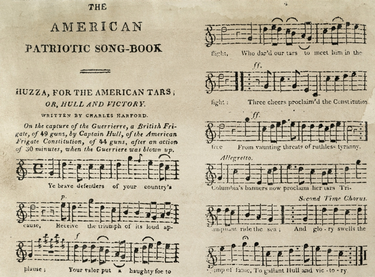 War Of 1812: Songbook. /Nprinted Sheet Music From The American Patriotic  Song-Book, Philadelphia, 1813, Celebrating