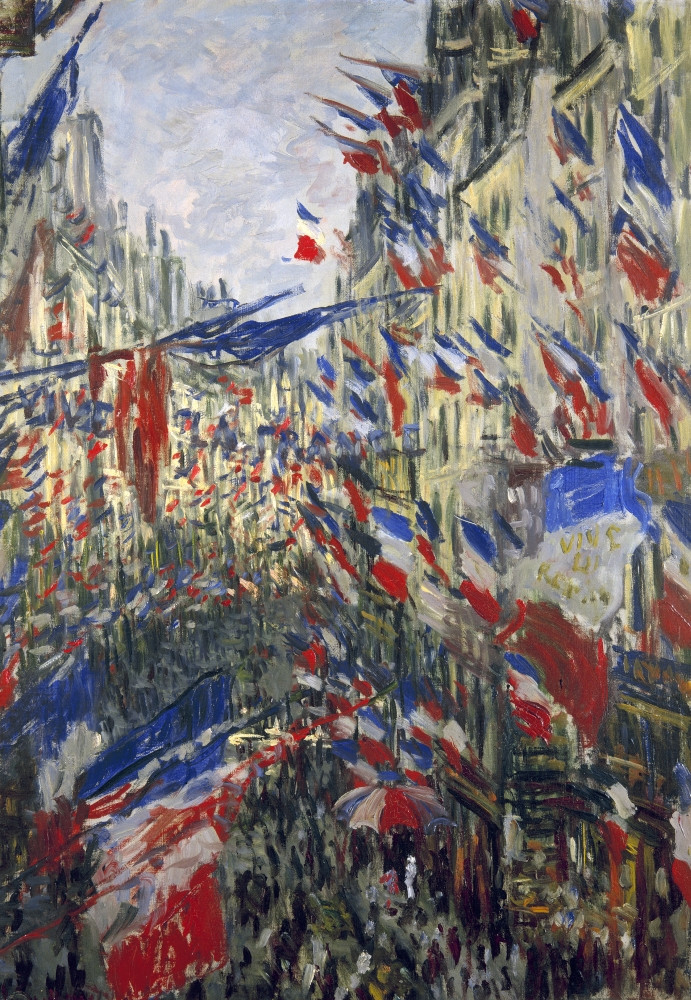 クロード・モネ、「Rue Saint-Denis Festivities on Monet: Montorgeuil, 1878. /Nsaint Denis Street Festivities