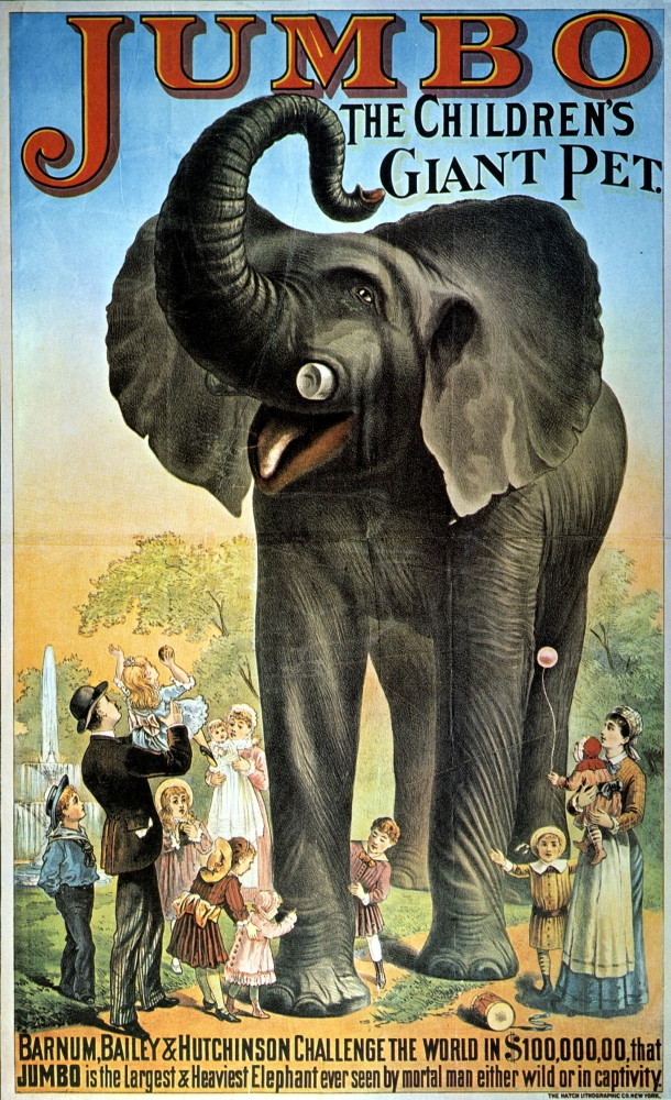 vintage circus elephant poster