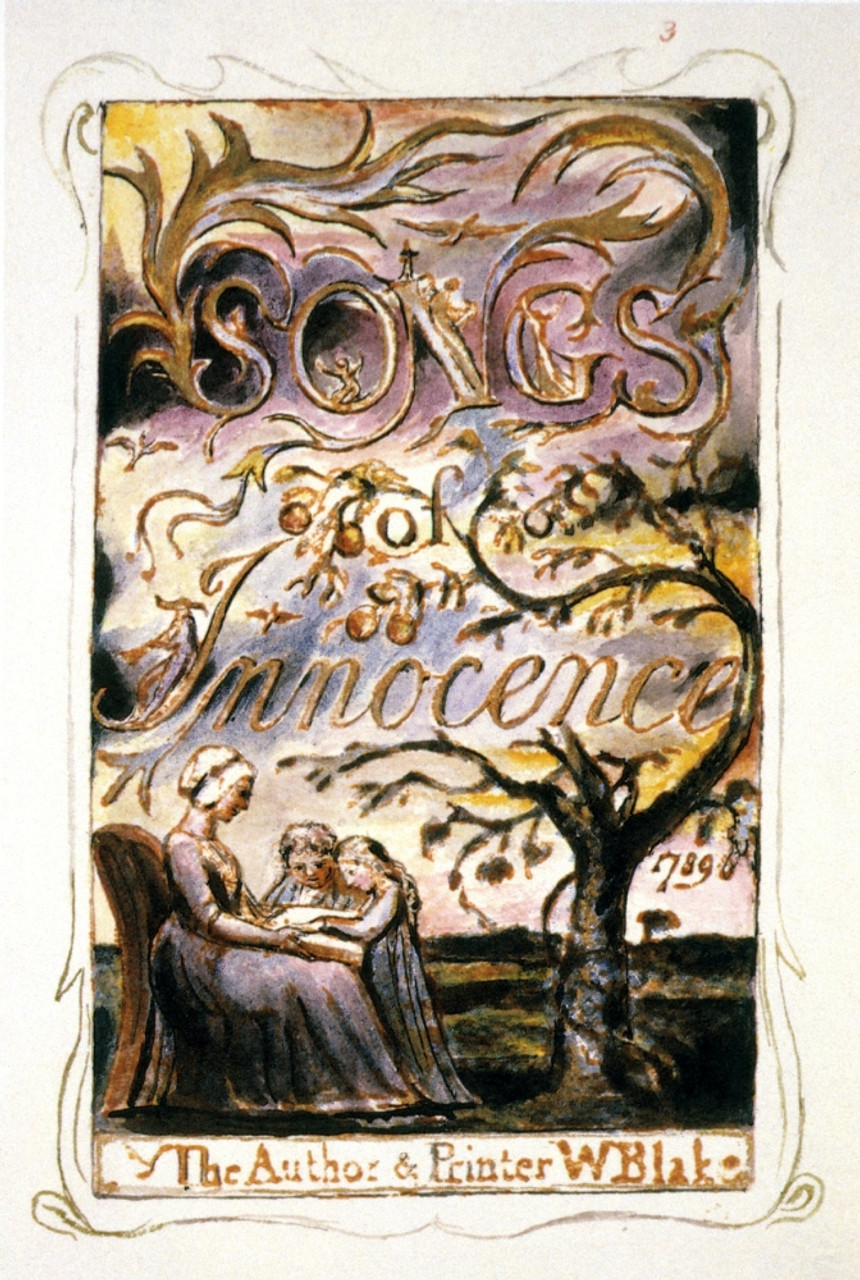 Blake: Songs Of Innocence. /Ntitle-Page Of William Blake'S Collection Of  Lyrical Poems, 'Songs Of Innocence.' Color Relief Etching, 1789. Poster  Print