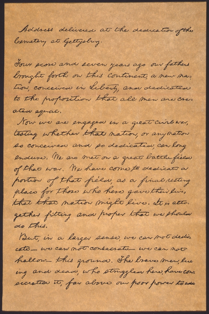 Gettysburg Address. /Nfirst Page Of An Autograph Manuscript Of President  Lincoln'S Gettysburg Address, 19 November 1863. Poster Print by Granger  Collection - Item # VARGRC0044296 - Posterazzi