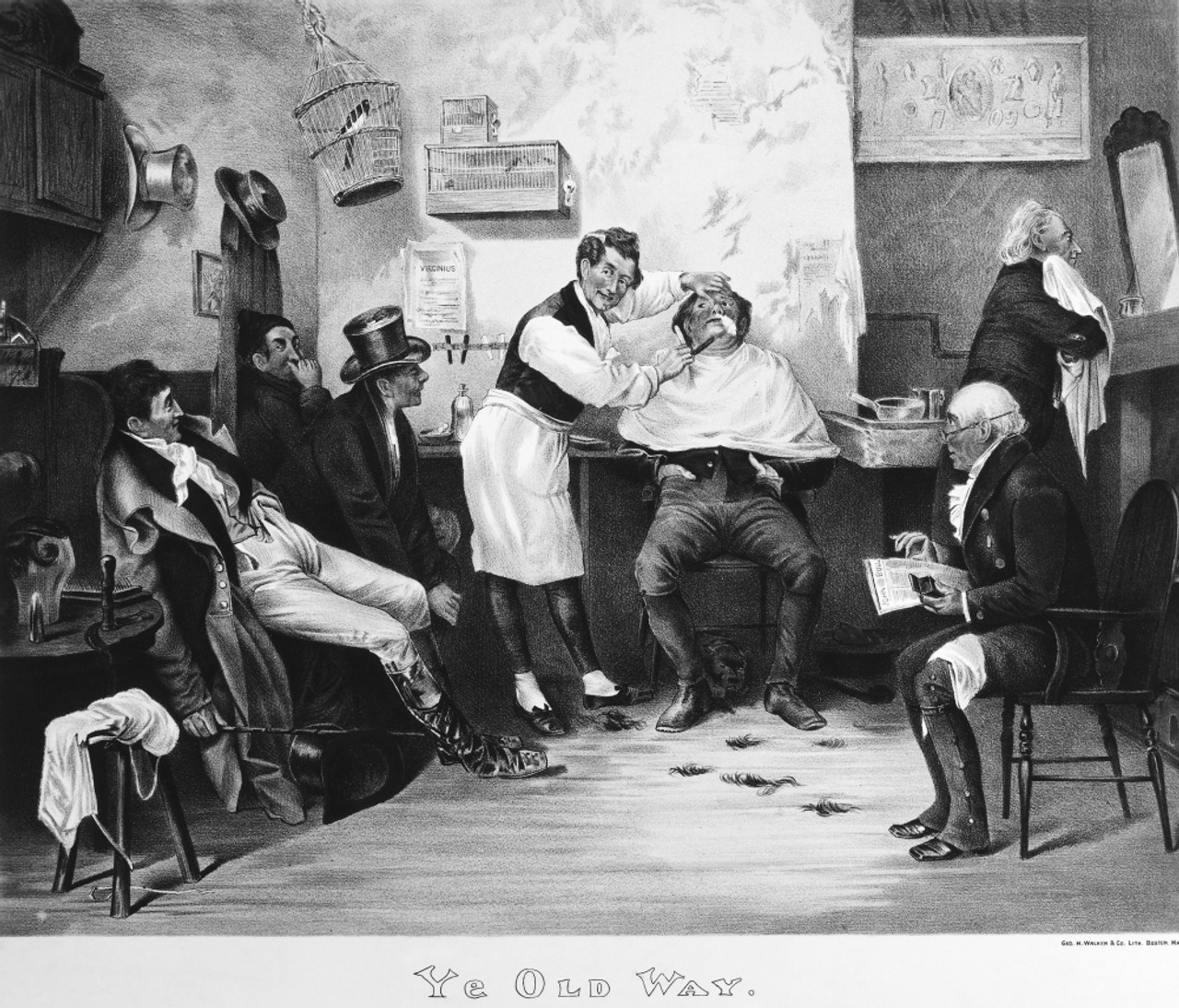 Barber Shop, C1825. /N'Ye Old Way.' Scene In An English Barber