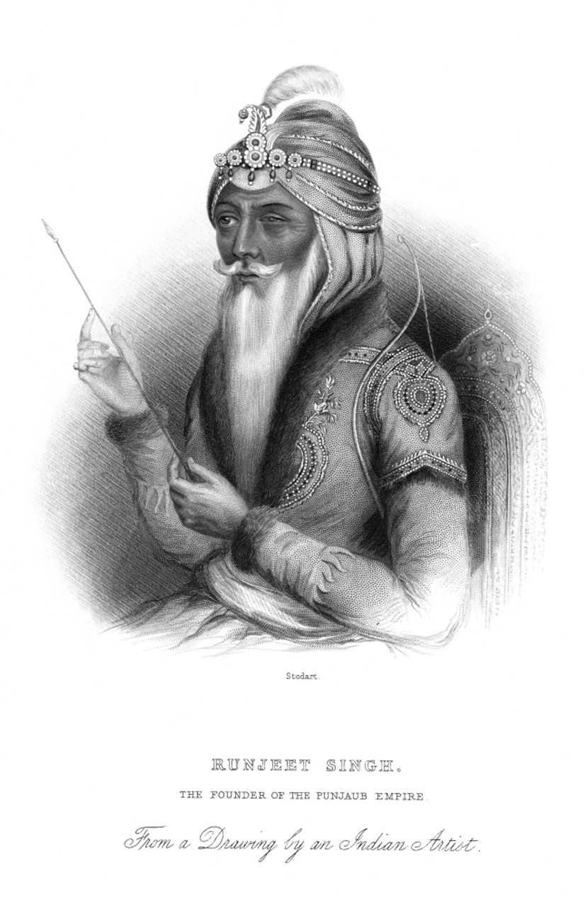 Sold at Auction: India - Maharaja Ranjit Singh Sikh illustration of the Maharaja  Ranjit Sing