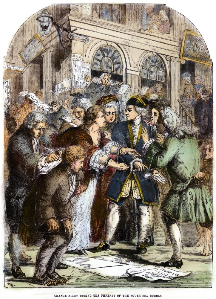 The South Sea Bubble, 1720. /Nchange Alley, At The Junction Of