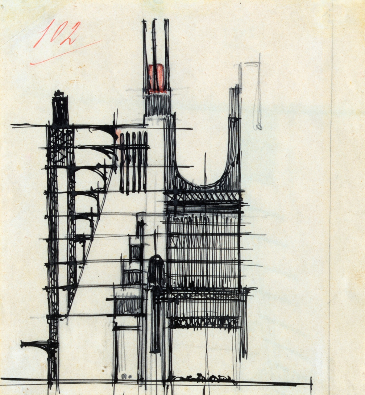 Sant'Elia: Apartment, 1914. /Nsketch By Architect Antonio Sant'Elia Of An  Italian Futurist Apartment, 1914. Poster Print by Granger Collection - Item 