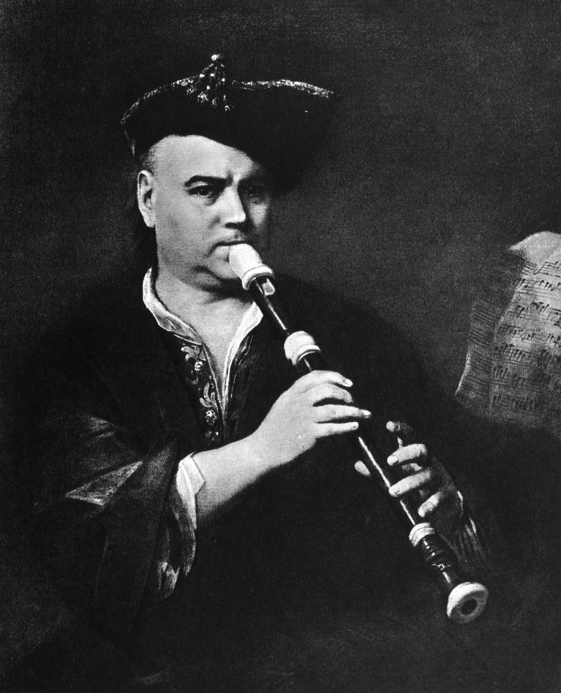 Recorder. /Na Man Playing The Recorder. Oil On Canvas By Jan Kupecky