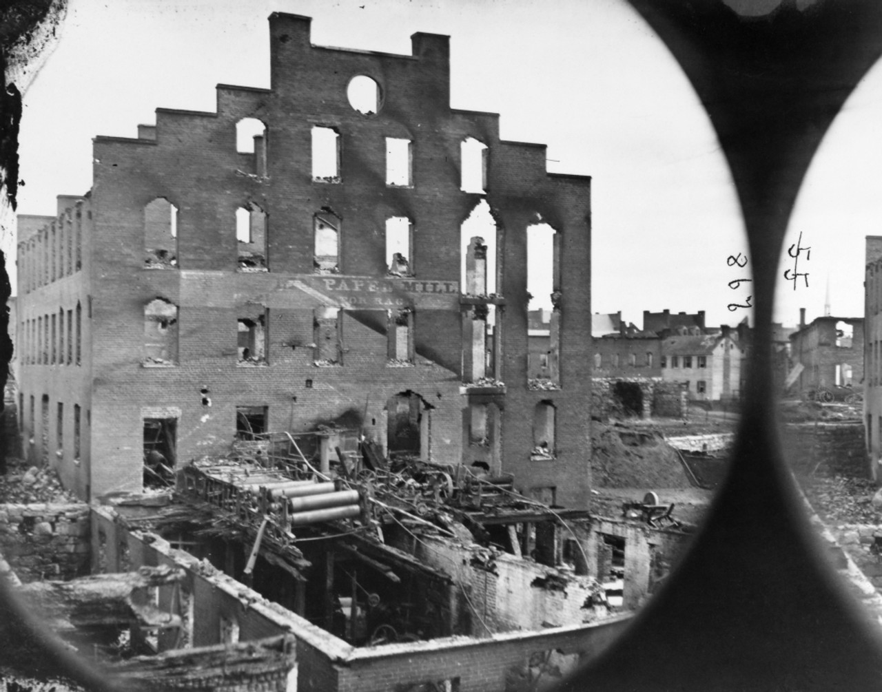 Civil War: Richmond, 1865. /Nthe Ruins Of A Paper Mill With Wrecked  Paper-Making Machinery In The Foreground At Richmond, Virginia Following  The ...