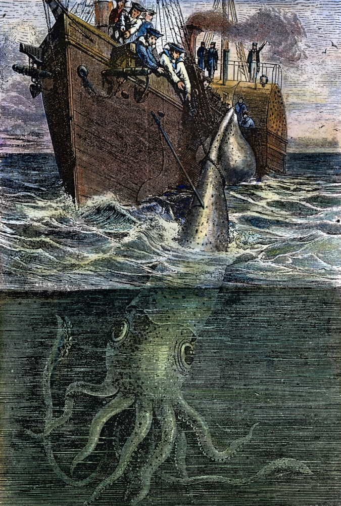 ピエール・モリニエ　Le Chaman et ses Creatures Sea Monster. /Nsailors Of The French Corvette 'Alecton' Harpooning