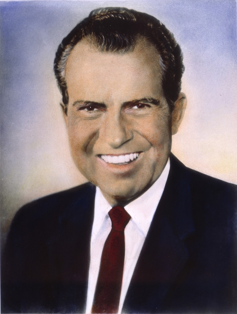 Richard Nixon (1913-1994). /Noil Over A Photograph, C1969. Poster Print ...