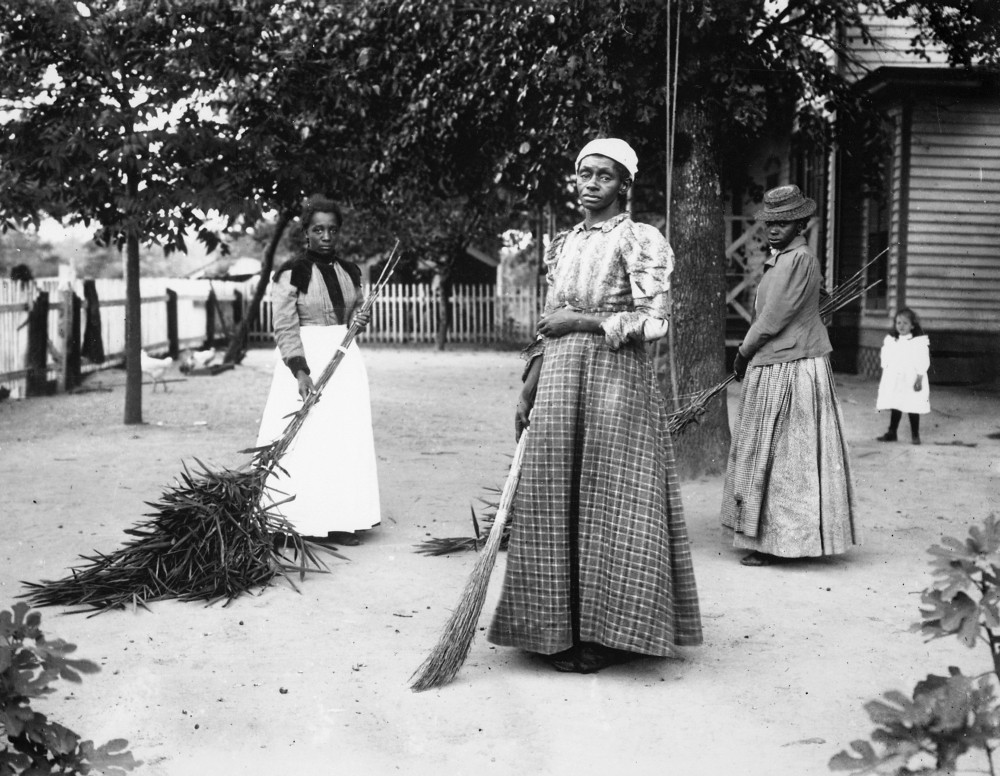 South: Plantation Life. /Nblack Women With Brooms Of Bambusa On