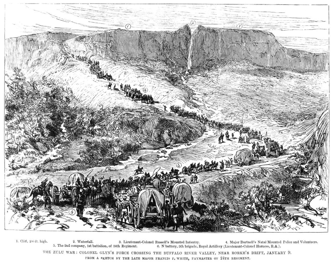 Zulu War, 1879. /Ncolonel Richard Glyn'S Force Crossing The Buffalo
