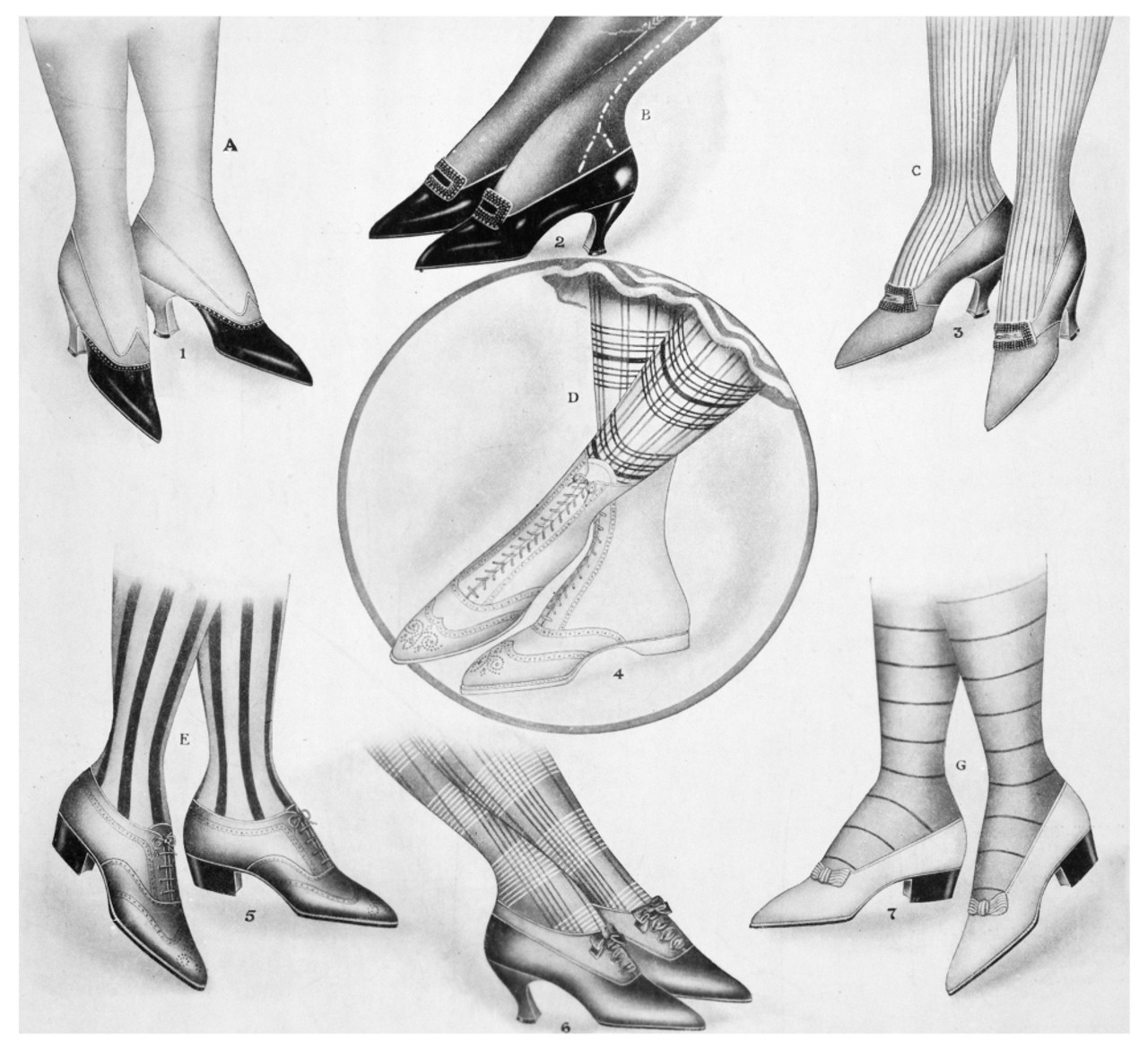 Fashion: Shoes, 1917. /Nwomen'S Fashion Page, 1917. Poster Print by Granger  Collection - Item # VARGRC0001371 - Posterazzi