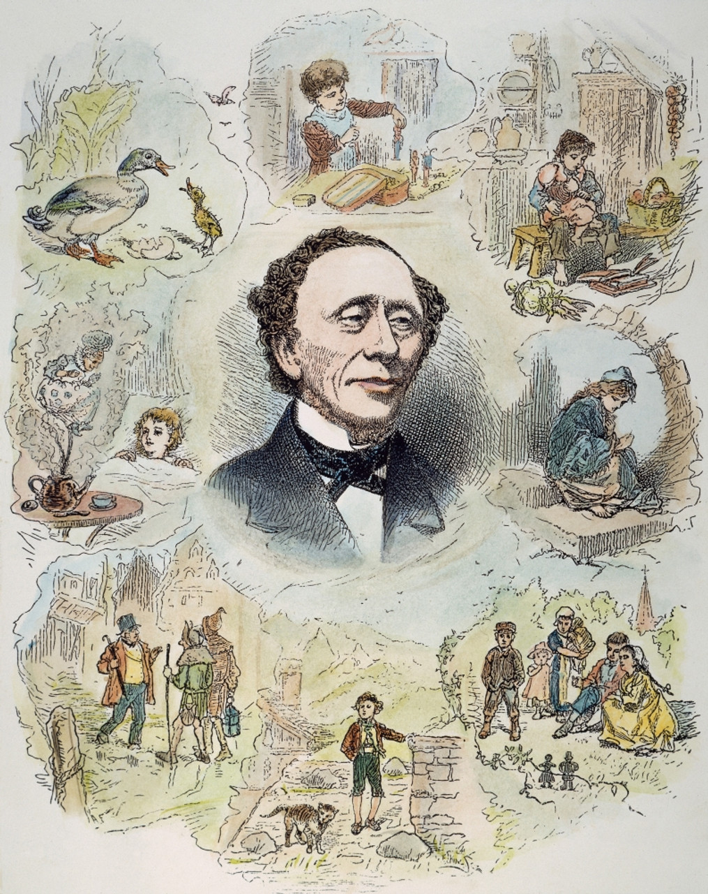 Hans Christian Andersen /N(1805-1875). Danish Author, With His Fairy Tale  Characters. Wood Engraving. Poster Print by Granger Collection - Item #  VARGRC0040548 - Posterazzi