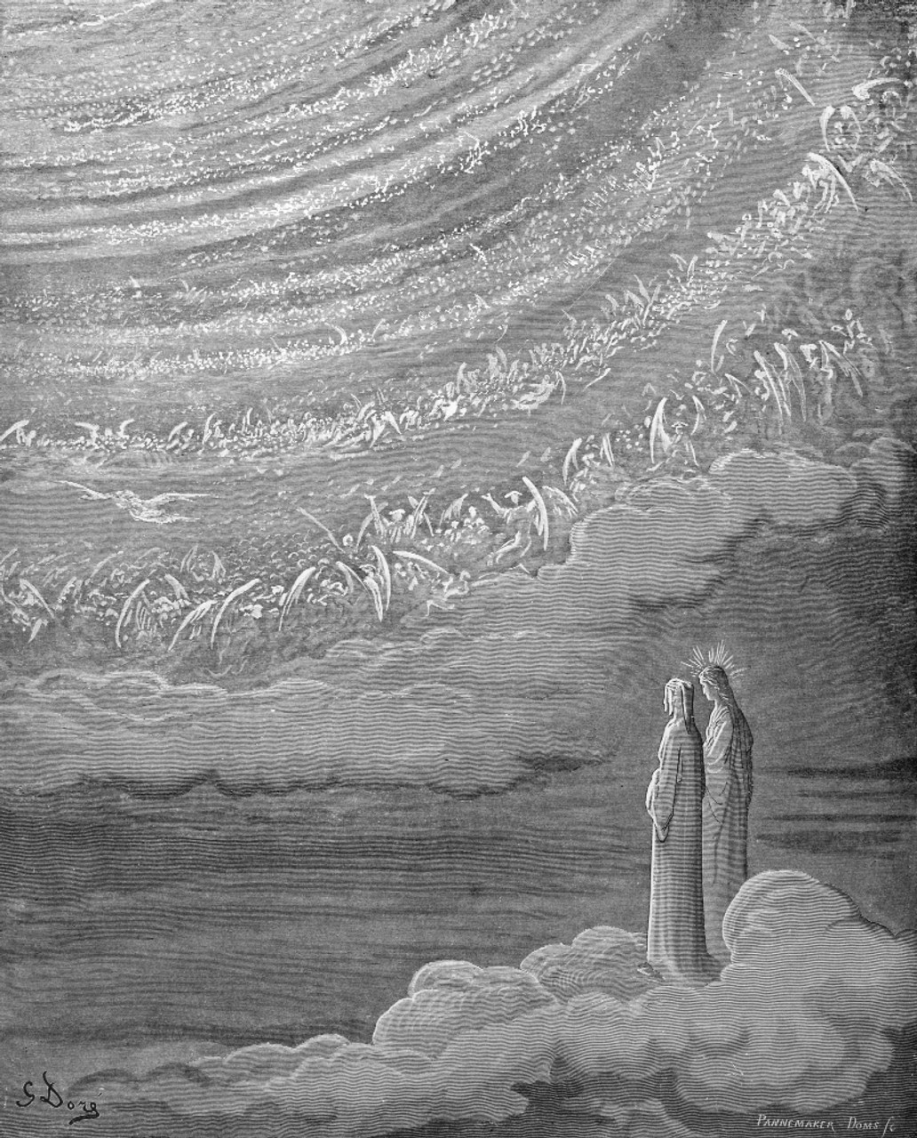 Dante: Paradise. /Nthe Ninth Heaven. Wood Engraving After Gustave Dor ...