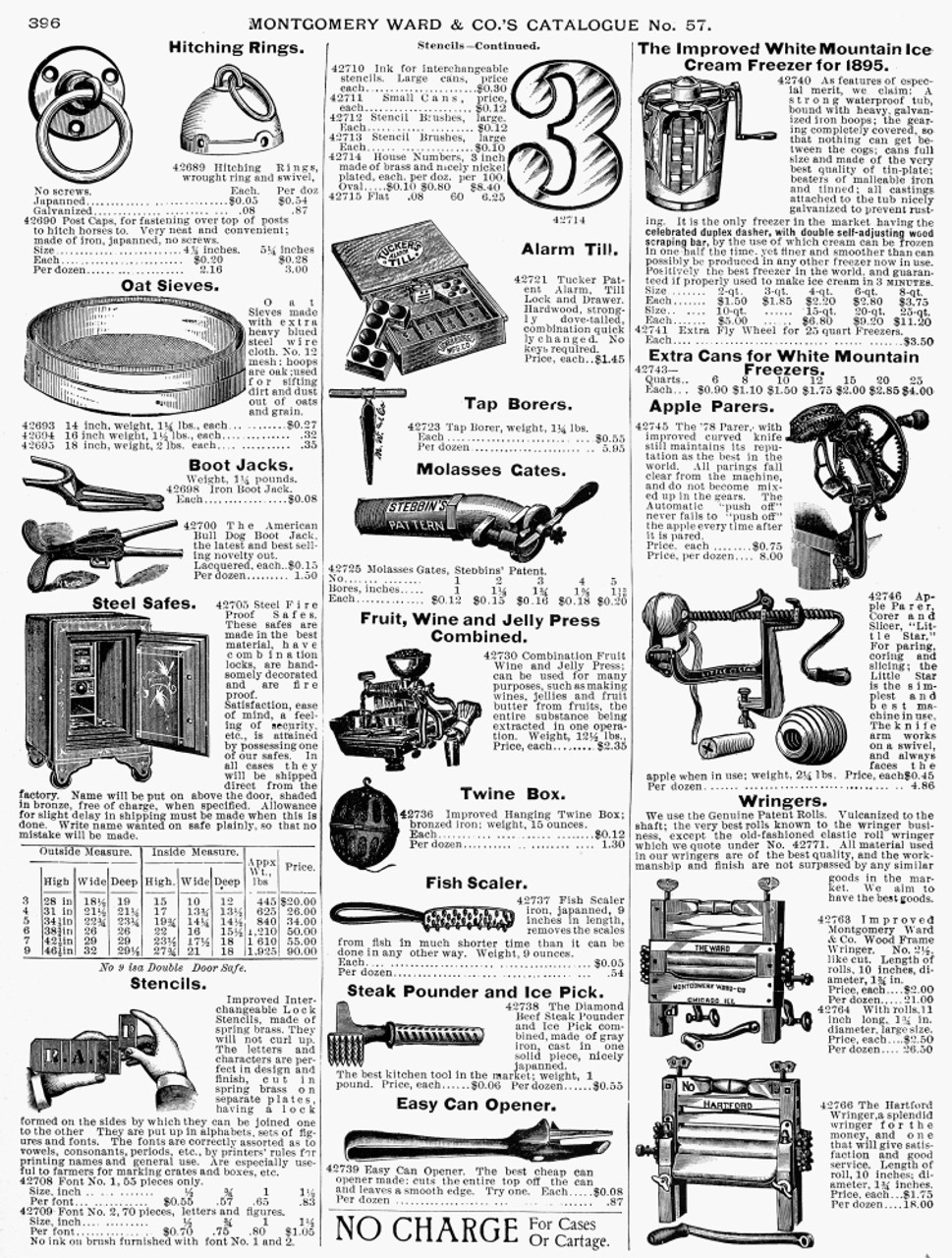 Housewares, 1895. /Npage From A Montgomery Ward Catalogue Of 1895