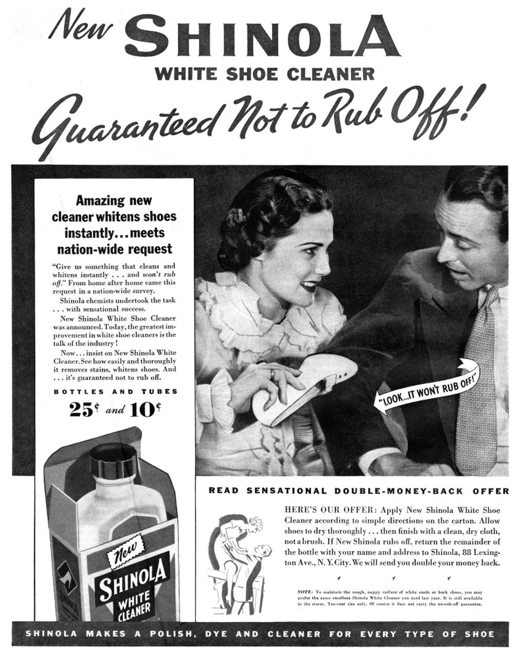 Ad: Shoe Cleaner, 1936. /Namerican Advertisement For Shinola White Shoe  Cleaner. Photograph, 1936. Poster Print by Granger Collection - Item #  VARGRC0429931 - Posterazzi