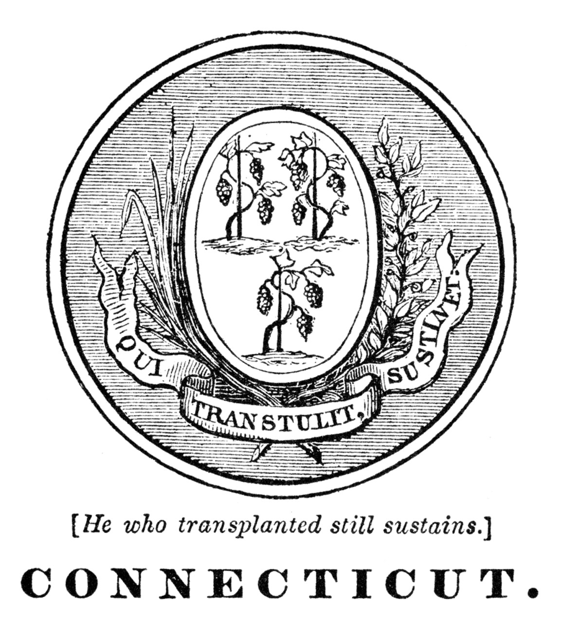 Connecticut State Seal. /Nthe Seal Of Connecticut, One Of The Original