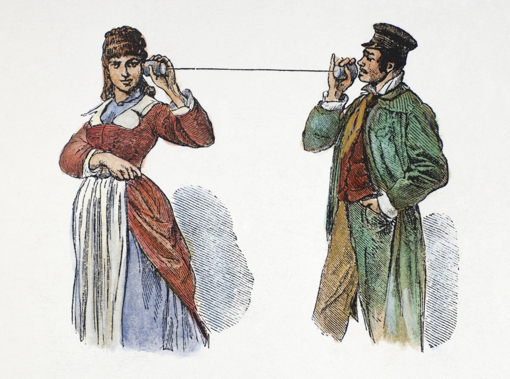 String Telephone, 1880. /Nthe Pleasures Of A String Telephone
