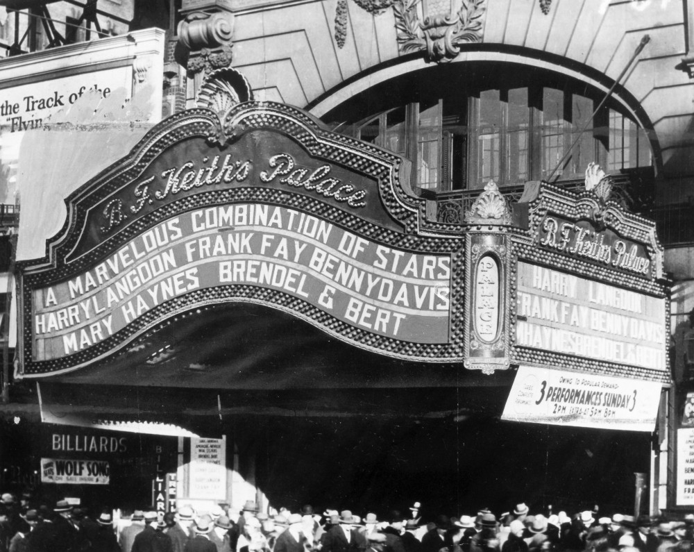Vaudeville Theatre, 1929. /Nthe Marquee Of Benjamin Franklin