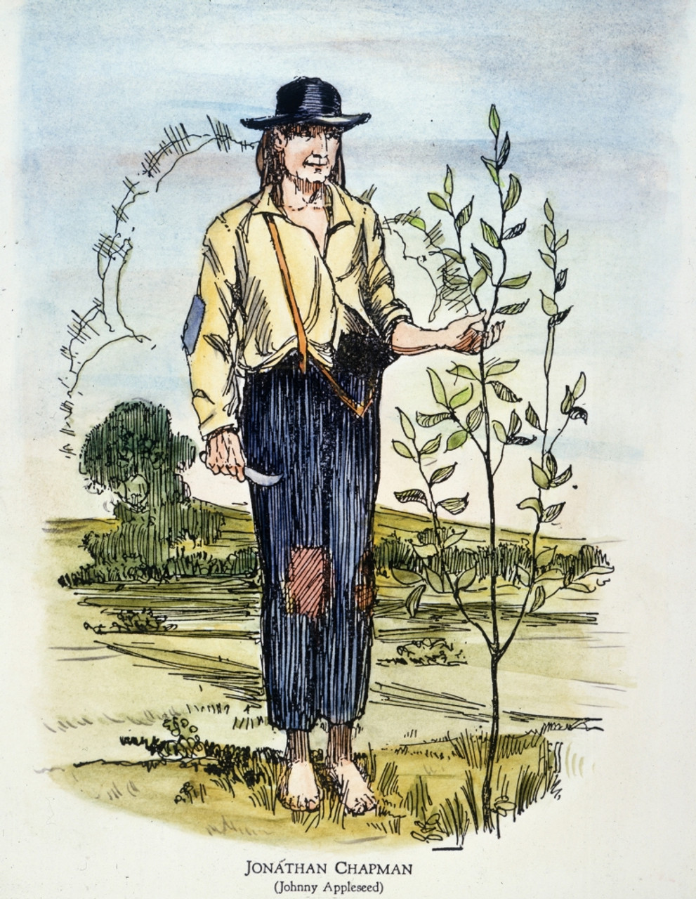 John Chapman (17751845). /Nknown As Johnny Appleseed Drawing. Poster