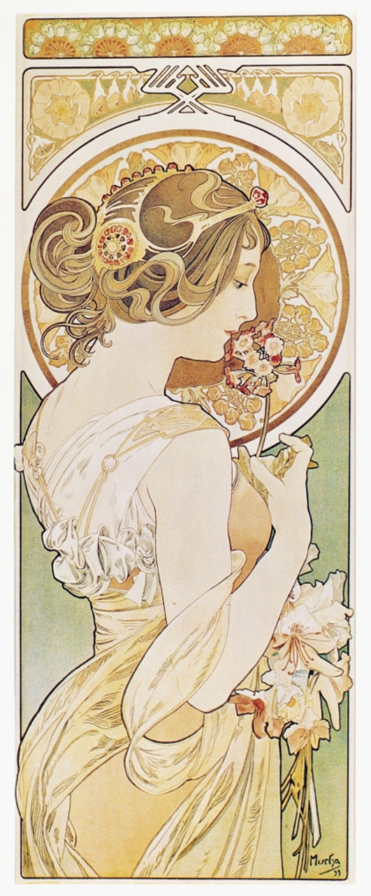 Mucha: Primrose, 1899. /Nlithograph By Alphonse Mucha, 1899. Poster ...