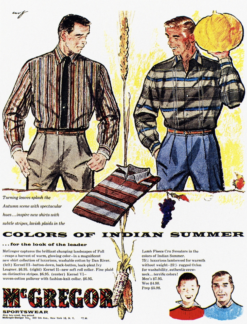 Shirt Ad, 1957. /Namerican Magazine Advertisement, 1957, For