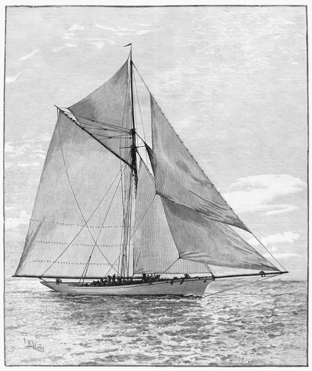 Yacht, 1887. /Nthe American Steel Sloop Yacht, 'Volunteer,' Built