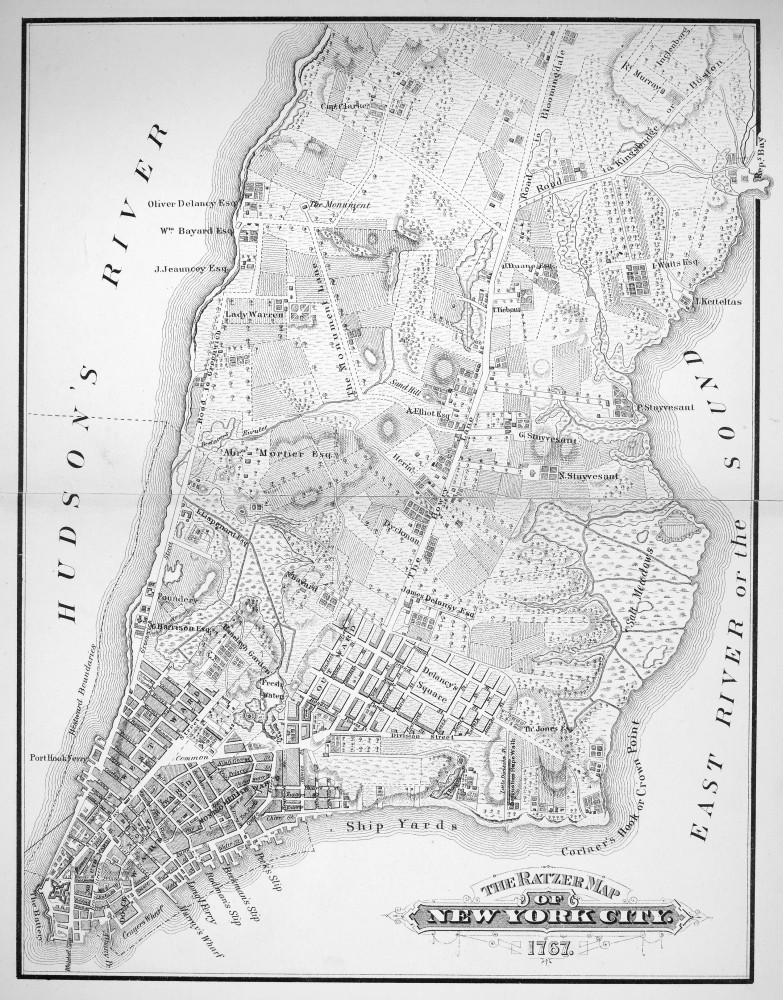 New York Map, 1767. /Nredraft Of The Ratzer Map Of 1767. Poster Print ...
