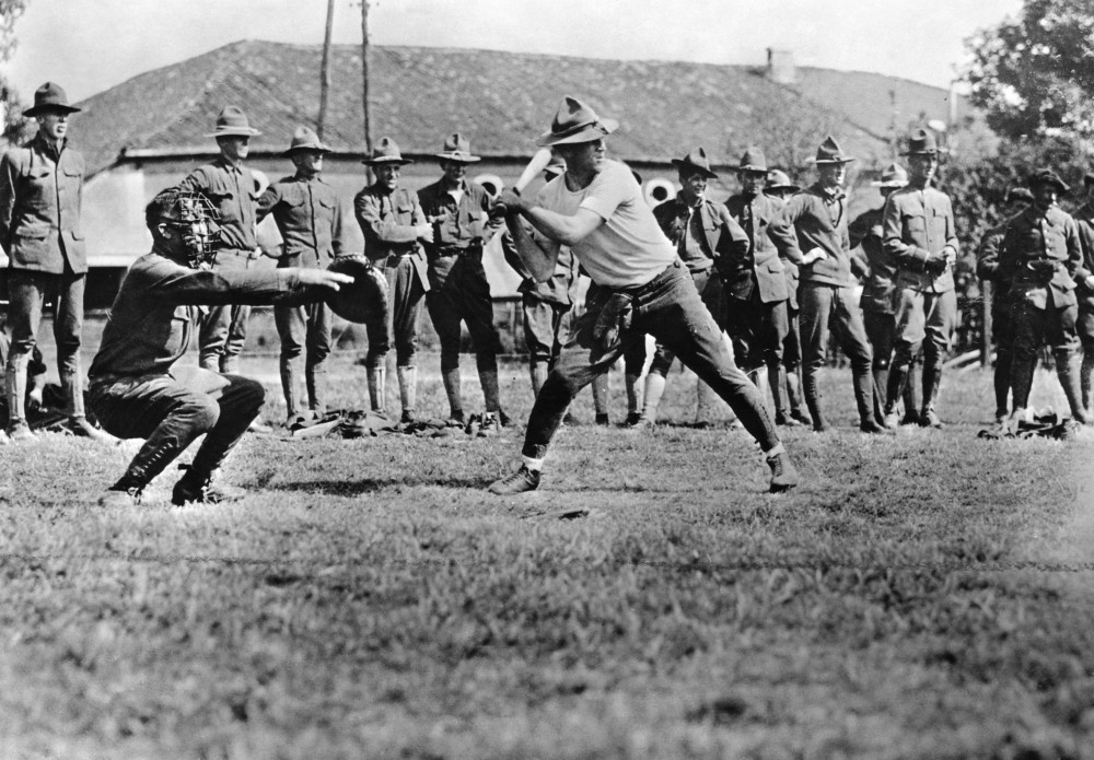 World War I Baseball. /Namerican Soldiers Playing Baseball In Europe