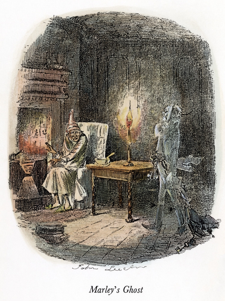 Dickens: Christmas Carol, 1843. 'Marley'S Ghost.' Etching By John