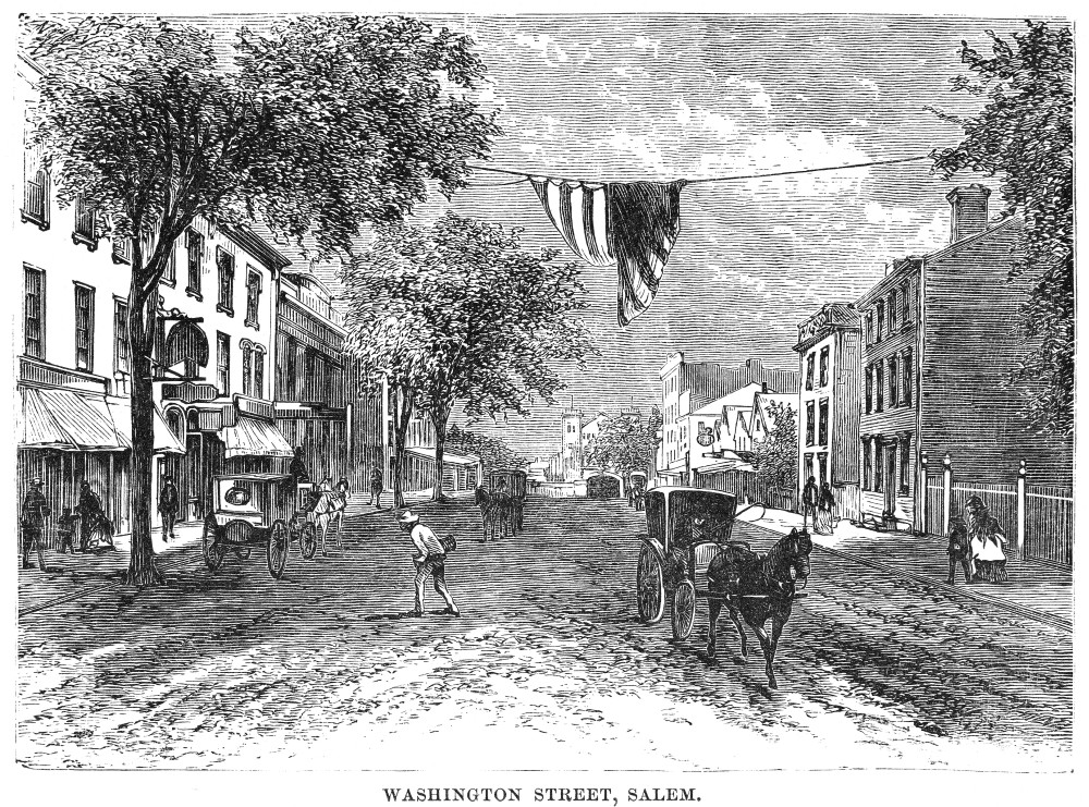 Massachusetts: Salem. /Nwashington Street, Salem, Massachusetts. Wood  Engraving, American, Mid-19Th Century. Poster Print by Granger Collection -  Item # VARGRC0039569 - Posterazzi