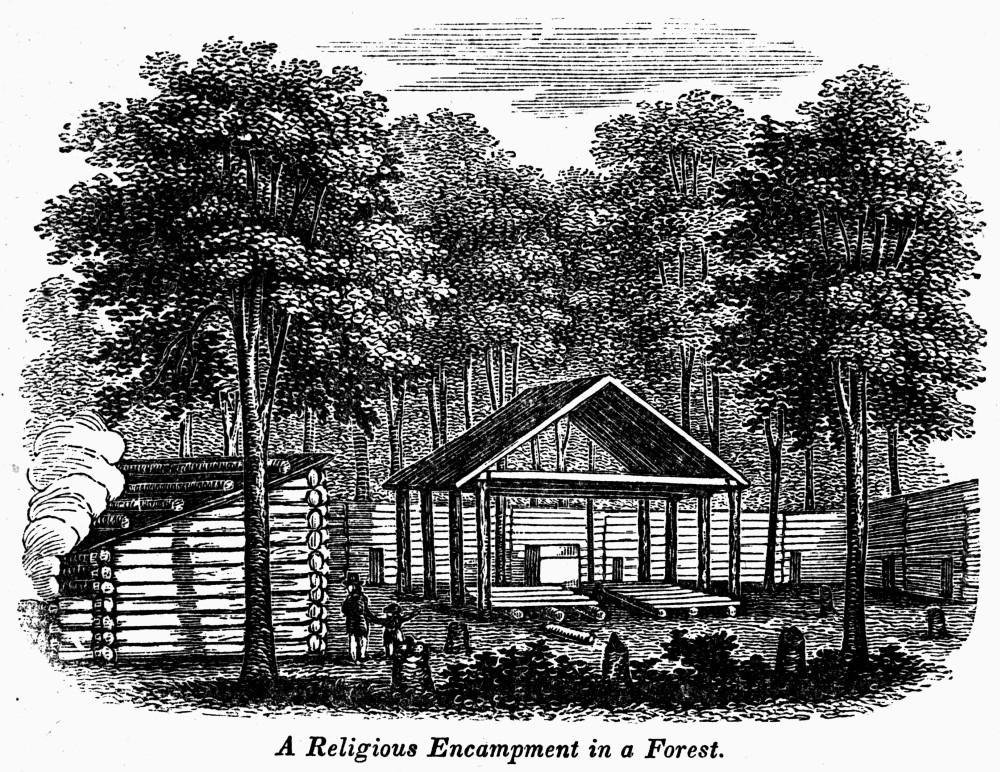 Virginia Religious Camp. /Na Religious Encampment In A Forest In