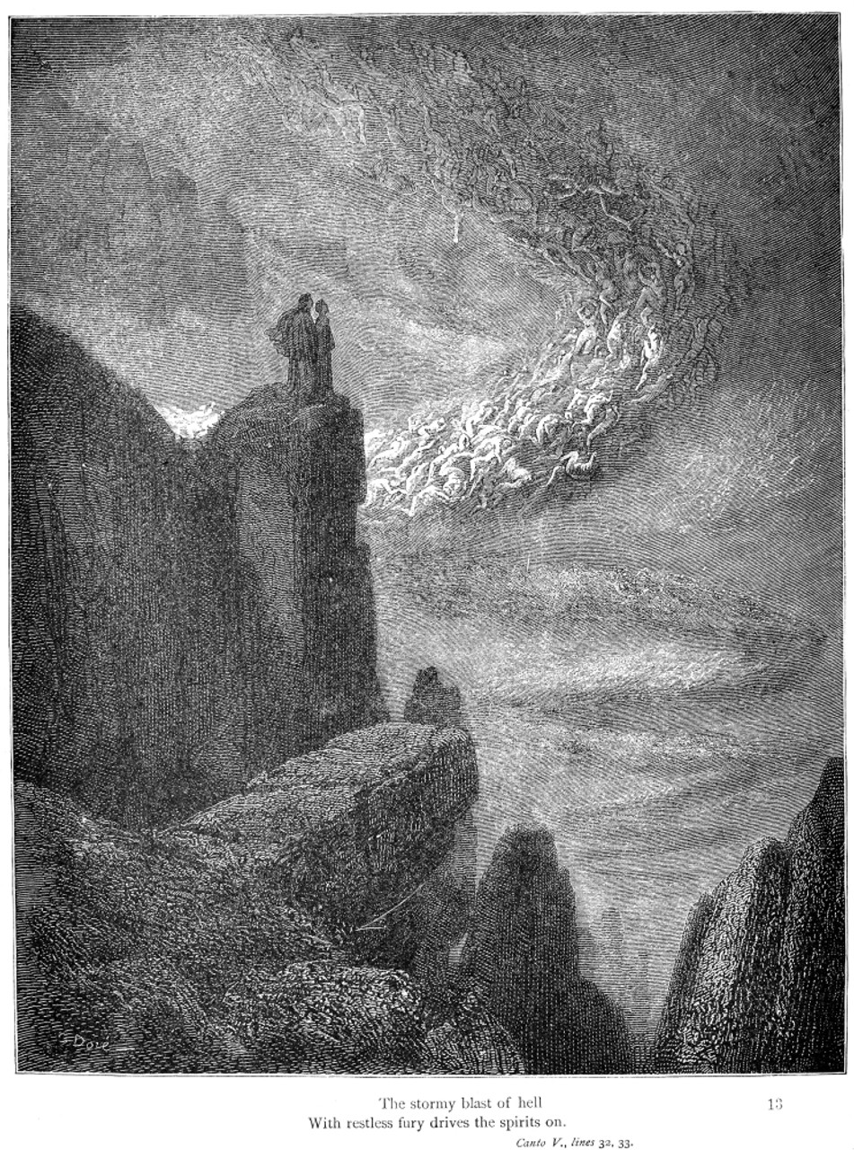 Dante: Inferno. /N'My Teacher Sage; Aware, Thrusting Him Back: Away! Down  There; To The Other Dogs.' Wood Engraving, 1861, After Gustave Dore.