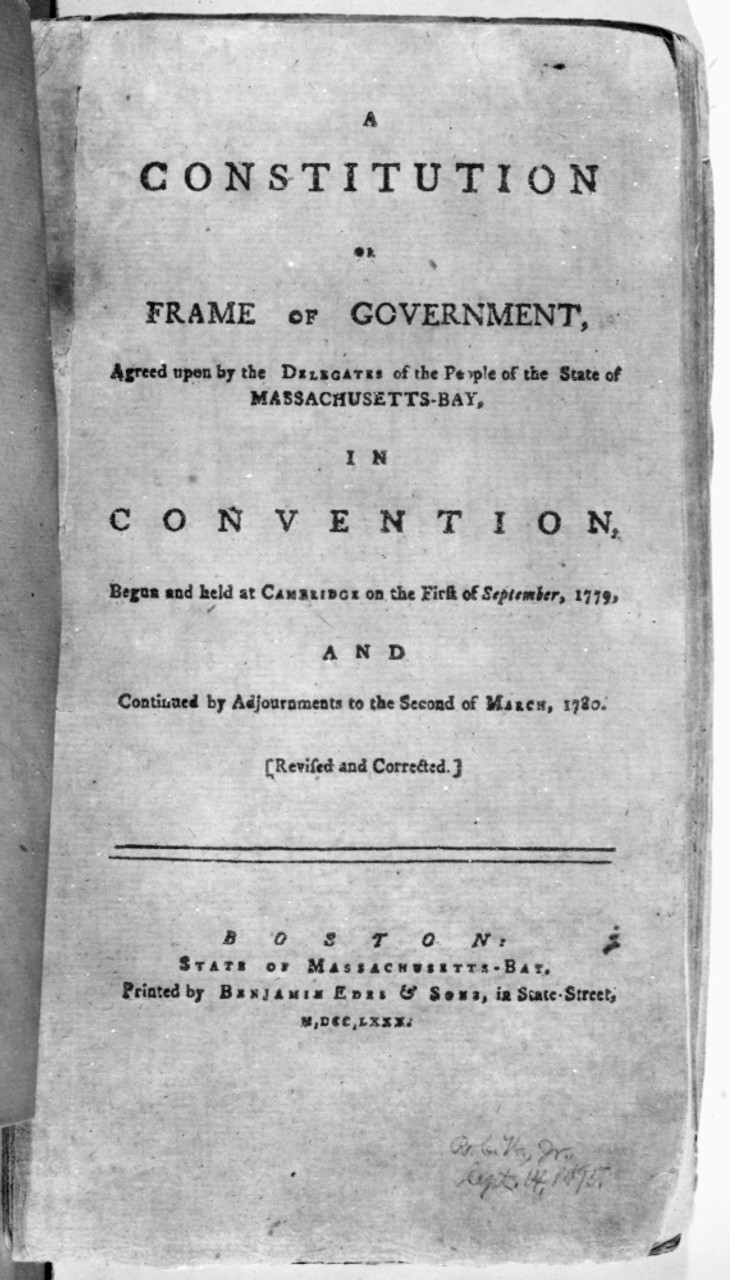 Massachusetts Constitution./N'A Constitution Or Frame Of Government