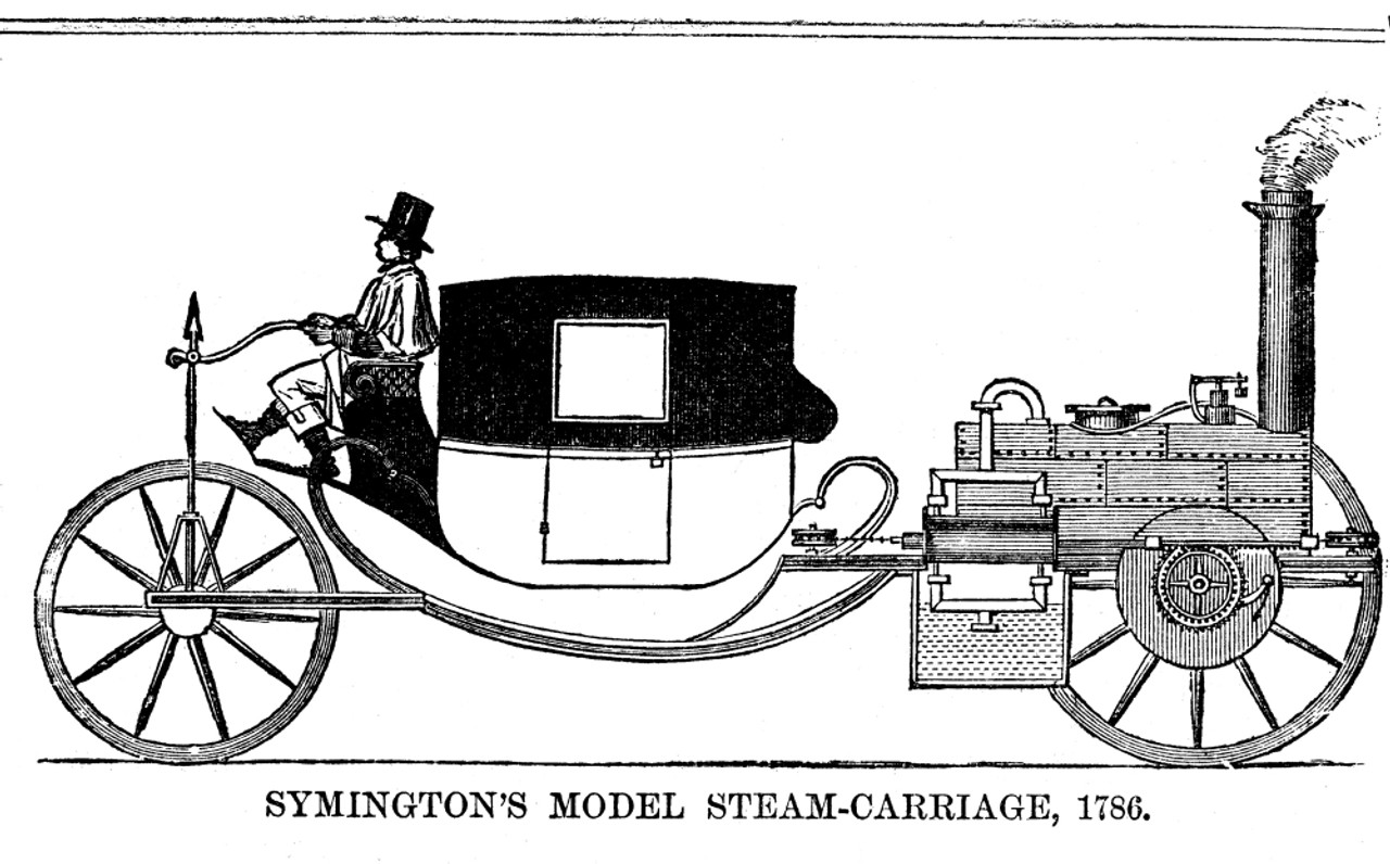 Steam Carriage, 1786. /Nwilliam Symington'S Carriage Propelled By A Steam Engine, 1786. Line