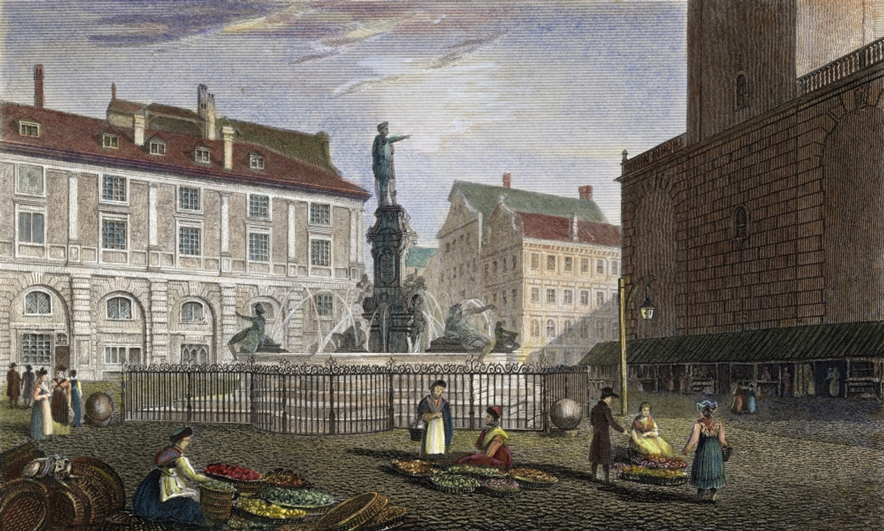 Augsburg, 1823. /Nfountain Of On The Ludwigs Platz, Augsburg. Etching And Engraving, 1823, After Drawing By Robert Batty. Poster Print by Granger Collection - Item # VARGRC0047259 - Posterazzi