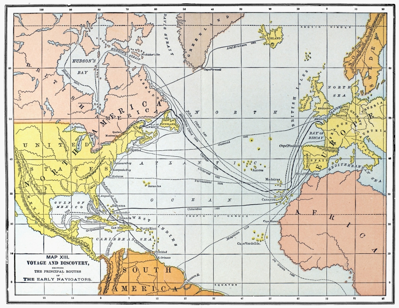 henry hudson route world map