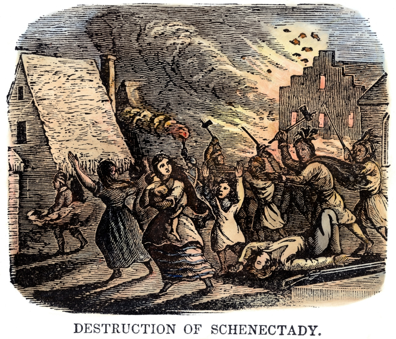 Schenectady Raid, 1690. /Nthe Raid On The Frontier Settlement ...